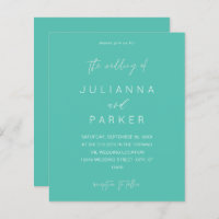 Budget Turquoise MOD Calligraphy Mariage