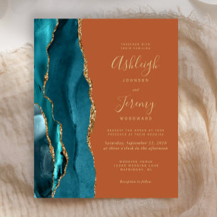 Papier Budget Turquoise Or Agate Brûlé Orange rouille Mar