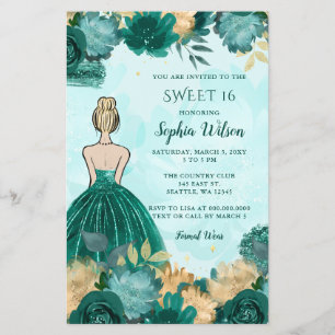Papier Budget Turquoise Or Turquoise Or Princess Douce 16