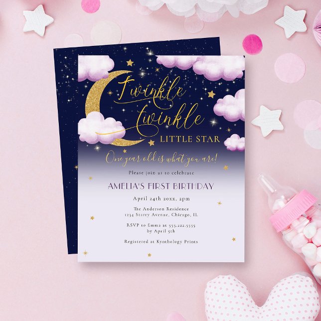 Papier Budget Twinkle Little Star Girl Premier anniversai (Créateur téléchargé)