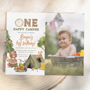 Papier Budget Un Joyeux Campeur Photo Garçon 1er Annivers