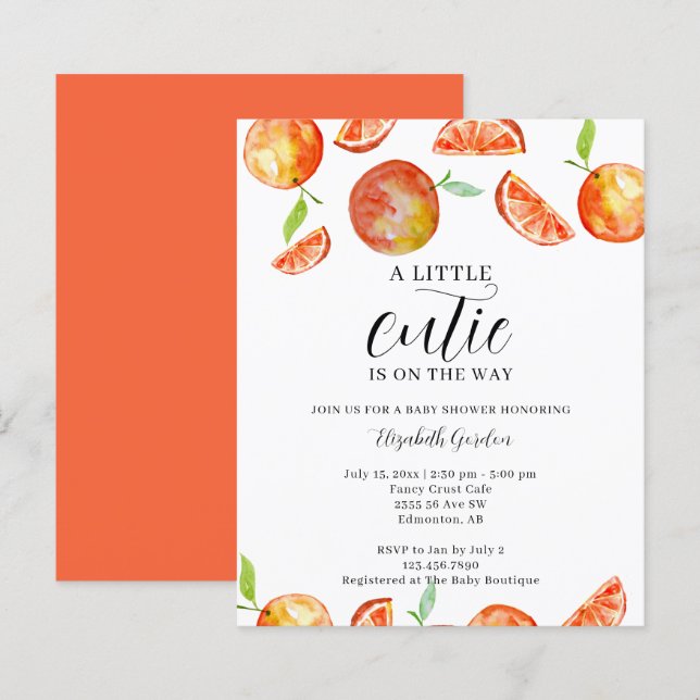 Papier Budget Un petit gâteau sur le chemin Baby shower (Devant / Derrière)