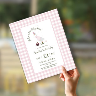 Papier Budget Une fille d'oie sotte rose 1er anniversaire