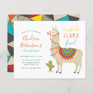 Papier Budget Une Fun Animale Llama Fun Fun Anniversaire