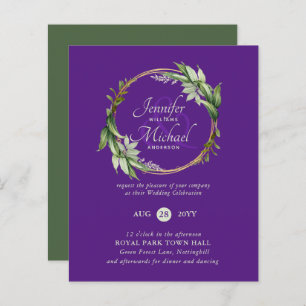 Papier BUDGET Verdure Wreath Wedding Invitations
