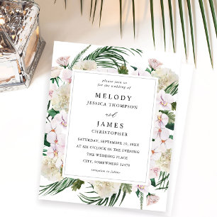 Papier Budget Vert Boho Mariage floral tropical Boho
