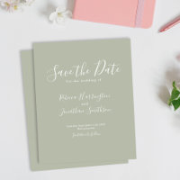 Budget Vert Mariage Moderne Économisez La Date Inv