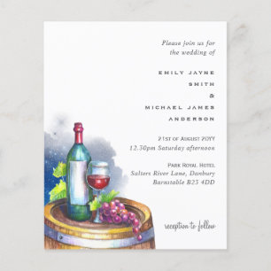 Papier Budget Vin et raisins Dégustation Mariage moderne