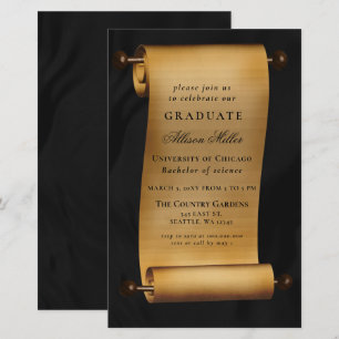 Papier Budget Vintage Défilement Graduation partie Invita
