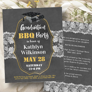 Papier BUDGET Vintage Dentelle florale GRAD BBQ Invitatio