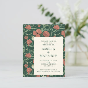 Papier Budget Vintage Fleurs Rustiques Green Wedding Invi