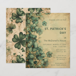 Papier Budget Vintage Jour de la Saint Patrick vert Invit
