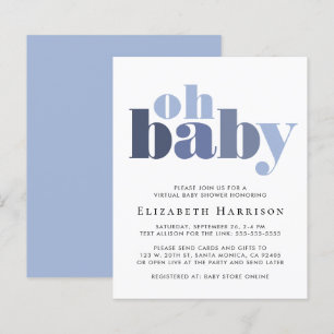 Papier Budget Virtual Baby Boy Shower Blue Invitation