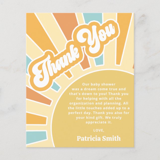 Papier Budget Voici le fils baby shower Merci (Devant)