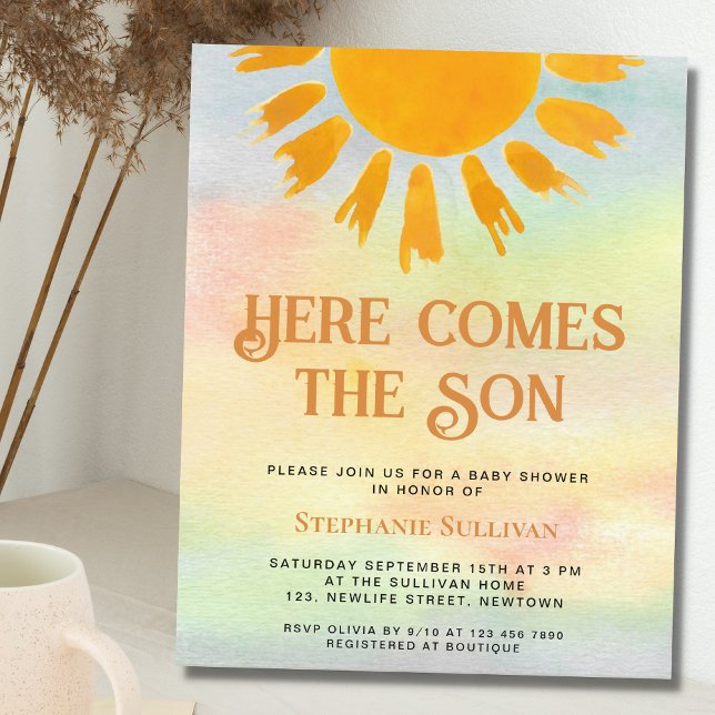 Papier Budget Voici l'Invitation Baby shower fils garçons (Créateur téléchargé)