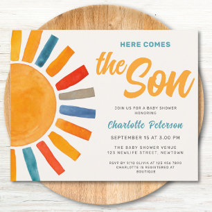Papier Budget voici l'invitation du Baby shower Fils