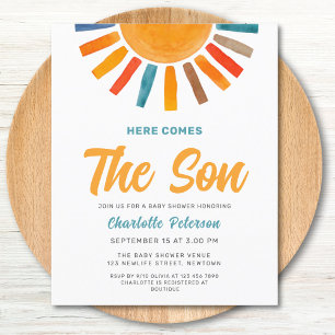 Papier Budget voici l'invitation du Baby shower Fils