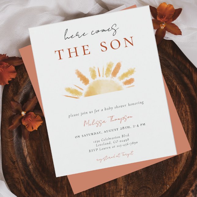 Papier Budget voici l'invitation du Baby shower Fils (Créateur téléchargé)
