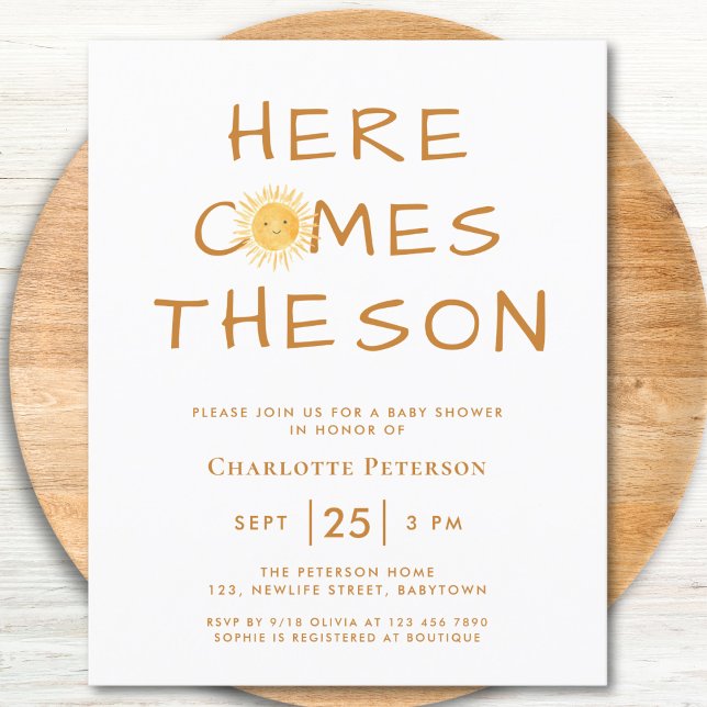 Papier Budget Voici L'Invitation Du Fils Baby shower (Créateur téléchargé)