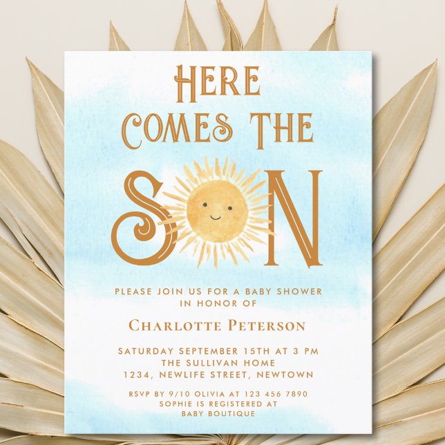 Papier Budget Voici L'Invitation Du Fils Baby shower (Créateur téléchargé)