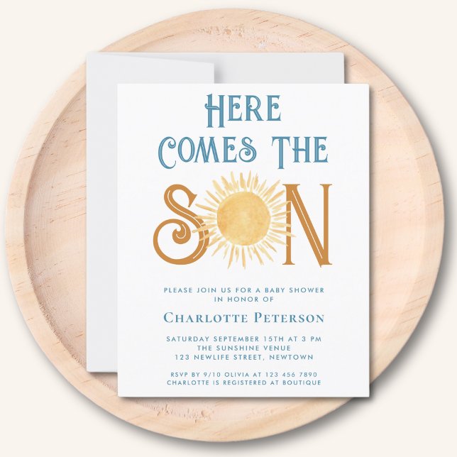 Papier Budget Voici L'Invitation Du Fils Baby shower (Créateur téléchargé)