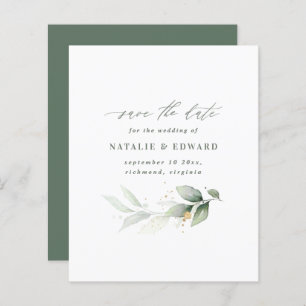 Papier budget Watercolor feuillage mariage enregistrer la