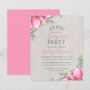 Papier Budget Watercolor Flowers & Wood Surprise Party