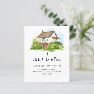 Papier Budget Watercolor House Floral New Home Adresse