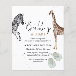 Papier Budget Watercolor Safari Animal Boy Baby shower