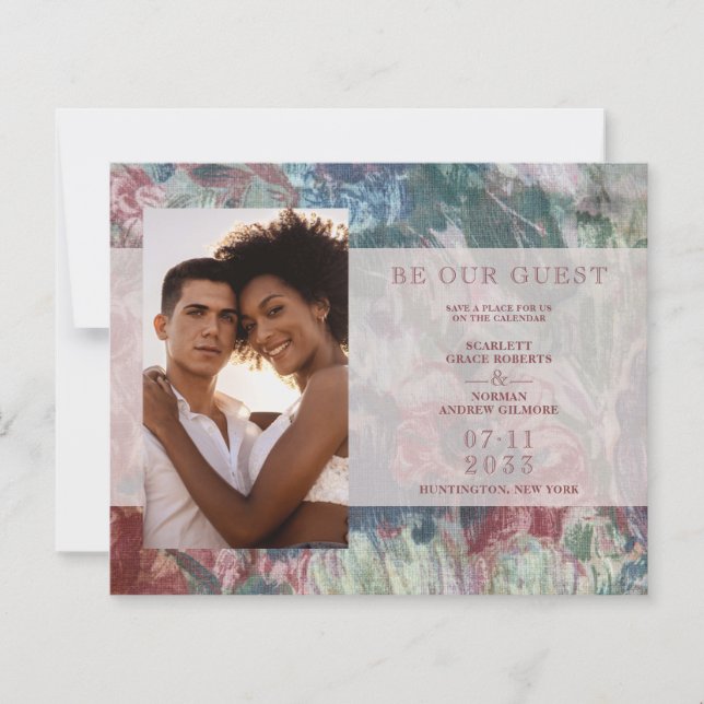 Papier Budget Wedding Floral Texture Background Photo (Devant)