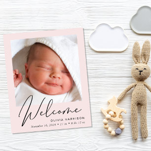 Papier Budget Welcome 4 Faire-part de naissance rose phot