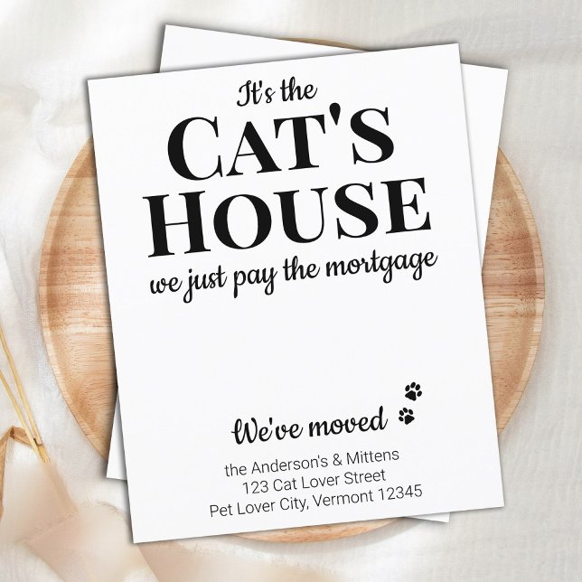 Papier Budget We've Moved New Address Cat Pet Moving Card (Créateur téléchargé)