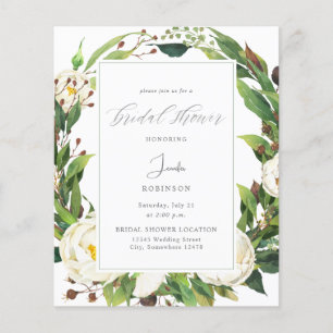 Papier Budget White Floral & Green Fête des mariées V2