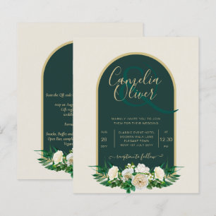 Papier BUDGET White Roses Forêt Vert Mariage d'hiver INV