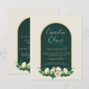 Papier BUDGET White Roses Forêt Vert Mariage d'hiver INV