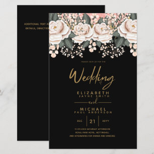 Papier Budget White Roses Mariage botanique Invite A9