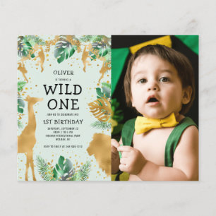 Papier Budget Wild One Photo Vert Or Anniversaire