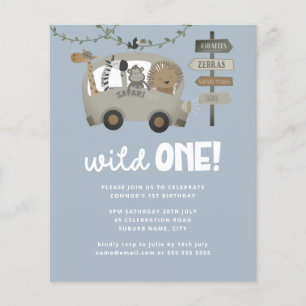 Papier Budget Wild One Safari Blue Boy Premier anniversai