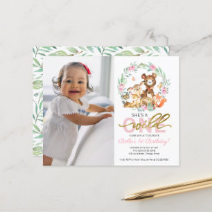 Papier Budget Wild Un Anniversaire Invitations Avec Photo