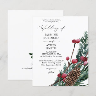 Papier Budget Winter Berries & Pine Mariage de verdure