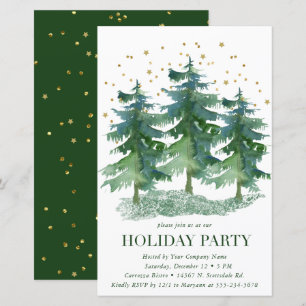 Papier Budget Winter Forest Company Fête Invitation