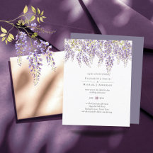 BUDGET Wisteria Purple Floral Wedding Invite