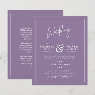 Papier Budget Wisteria Purple Mariage Simple Monochrom
