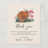 Budget Woodland Sleepy Fox Baby shower Merci