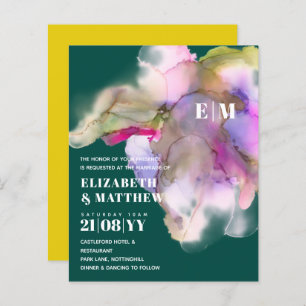 Papier BULLETIN BUDGET Technicolor Aquarelle Mariage Invi