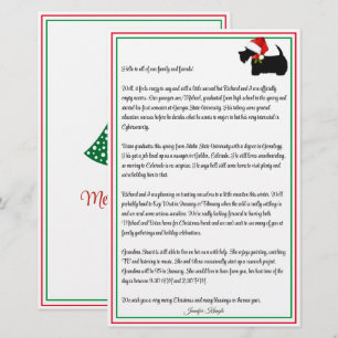 Papier Bulletin de Noël personnalisé Scottie Terrier