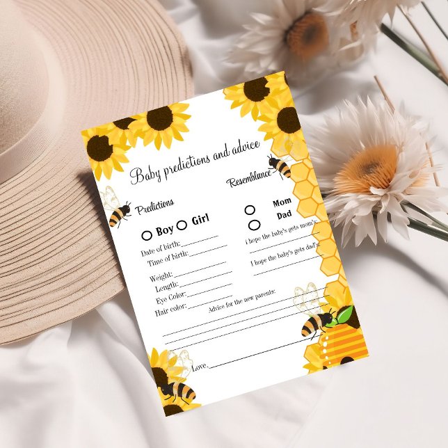 Papier Bumble Bee baby shower prédiction jeu bébé showe (Créateur téléchargé)