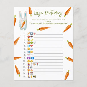 Papier Bunny - baby shower de jeu Emoji Pictionary