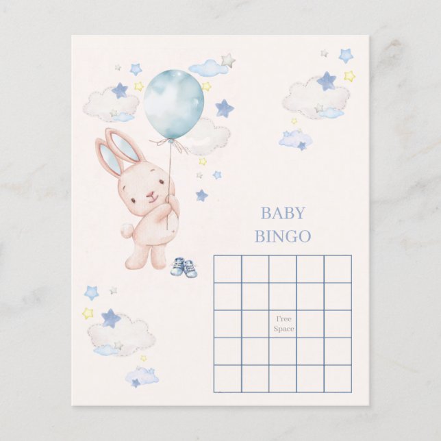 Papier Bunny Baby shower Jeu de garçon (Devant)