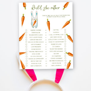 Papier Bunny & Carrot - Voudrait-elle mieux - jeu de bébé